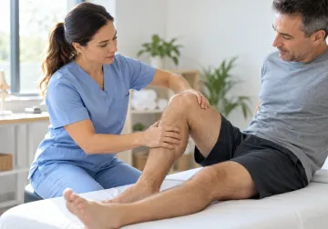 Exploración de la movilidad de la rodilla en consulta